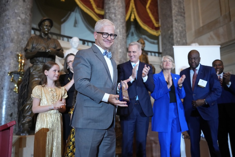 Former Rep. Patrick T. McHenry was awarded the U.S. Capitol Historical Society’s 2025 Freedom Award on Tuesday for his leadership during the 22 days he acted as speaker pro tempore, shepherding the House and a GOP conference in shambles. ow.ly/vbTe50WXSjY