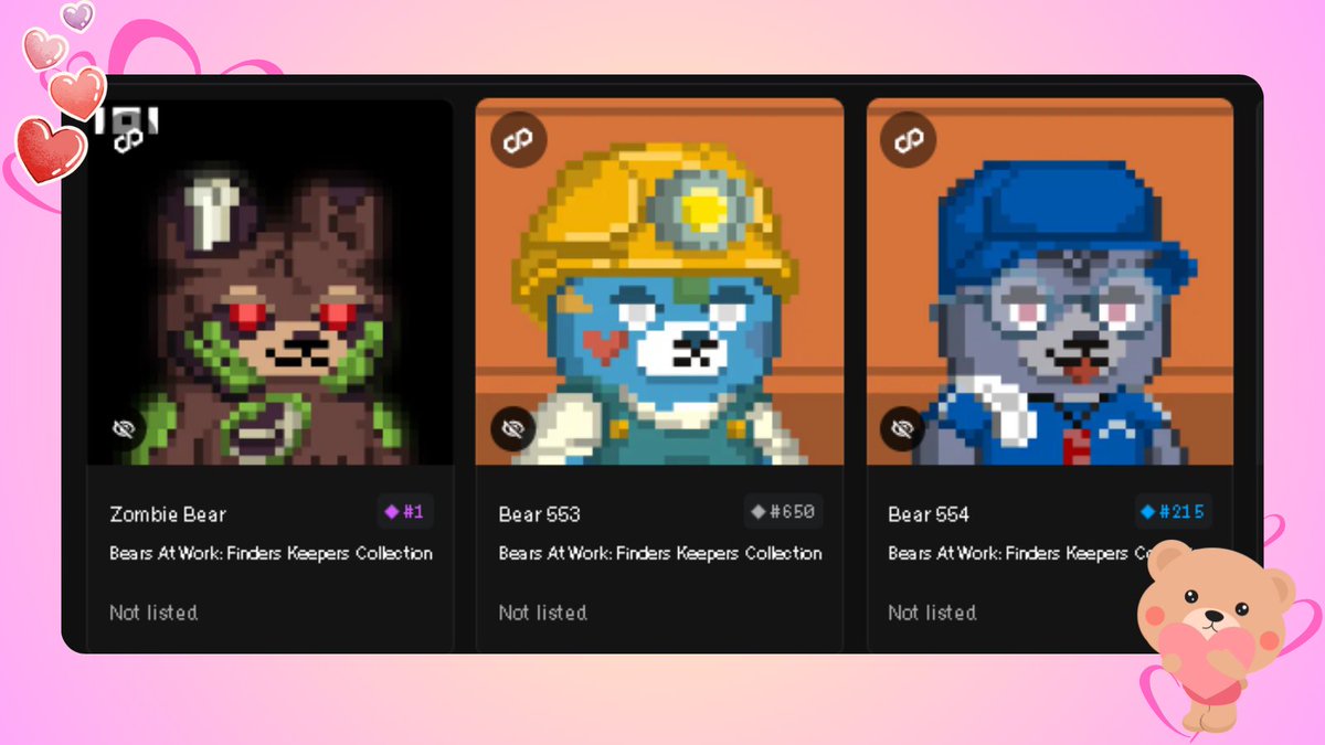 Encantada com meus <a href="/_bearsatwork/">Bears at Work 🐻</a>  💕🐻✨ Amei todos! Mal posso esperar pela integração em <a href="/pixels_online/">Pixels</a>  para passear com eles em Terra Villa 💖 Obrigado <a href="/iamzeilos/">zeilos.png</a>!🌟🐻