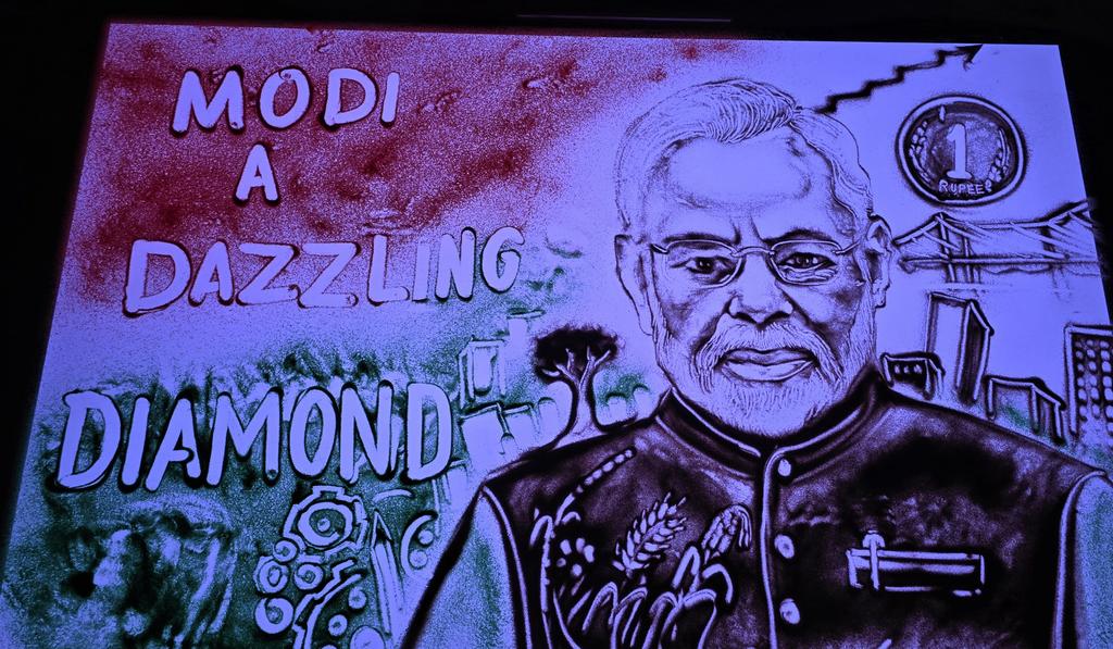 A happy birthday wish in sand for the visionary leader of Viksit Bharat — my heartfelt greetings to Hon’ble PM Shri Narendra Modi ji