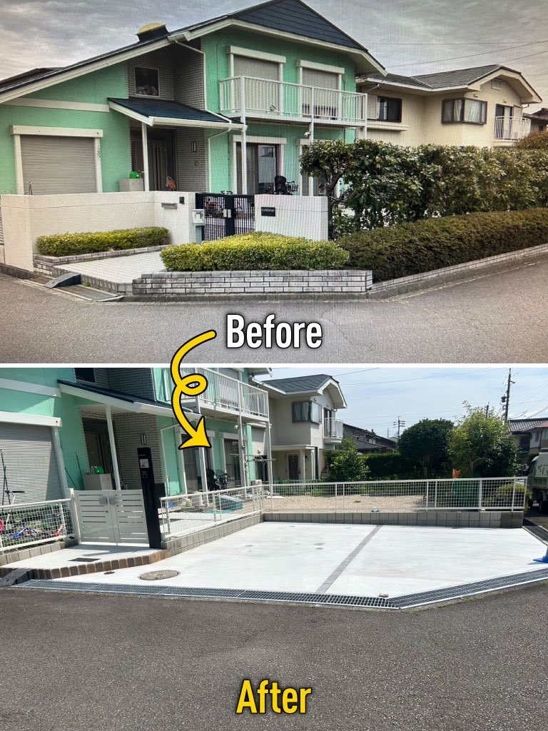／
庭リフォームで利便性UP❗️
駐車場拡張工事🚙
＼
使いやすい駐車場整備と共に
人の目が届きやすい外構に♪

#庭リフォーム #駐車場拡張
#外構工事 #エクステリア #外構
#外構業者 #外構リフォーム #門扉
#ガーテリア桑名店 #門柱