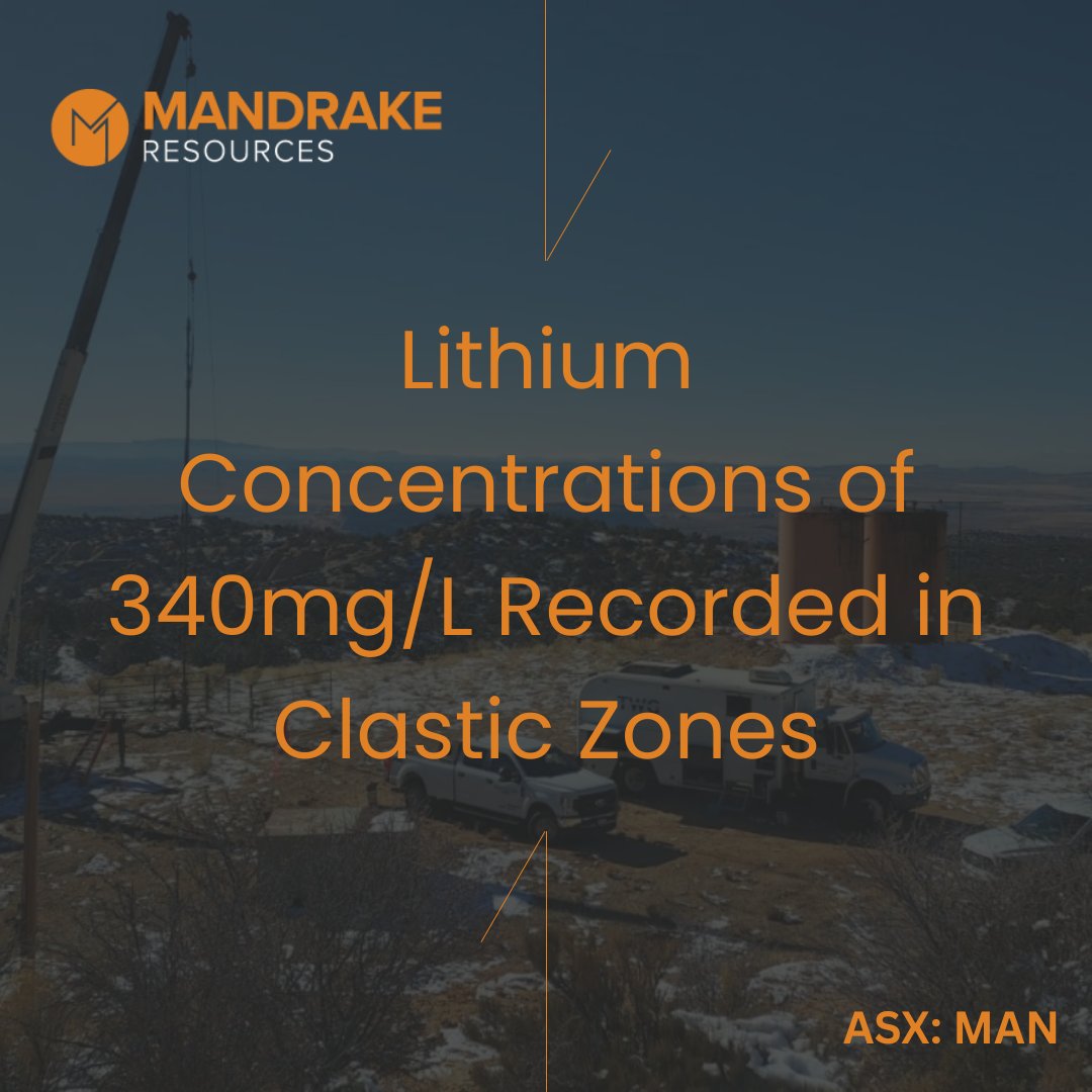 ⚡ Lithium up to 340mg/L confirmed at our Utah Project’s Paradox Formation — on par with globally significant #brine basins.

We’re fully funded with $13.3M cash and no debt as flow modelling continues.

Full release: mcusercontent.com/07c35ddb15cbdb…

#Lithium #BatteryMetals $MAN