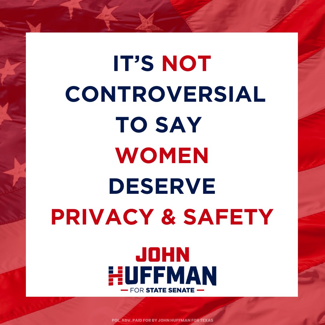 In Texas, women’s safety is non-negotiable. We will stand firm, defend their spaces, and keep our state strong for generations to come.