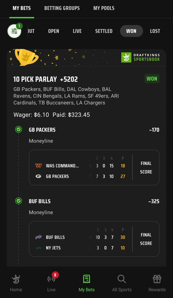 betting_barons's tweet photo. The Barons Bet!!
Plus an easy +5200 hit.

Two Weeks. Two Wins.
Stay tuned for Week 3
"Rule the Lines." https://t.co/FutS08Ixjl