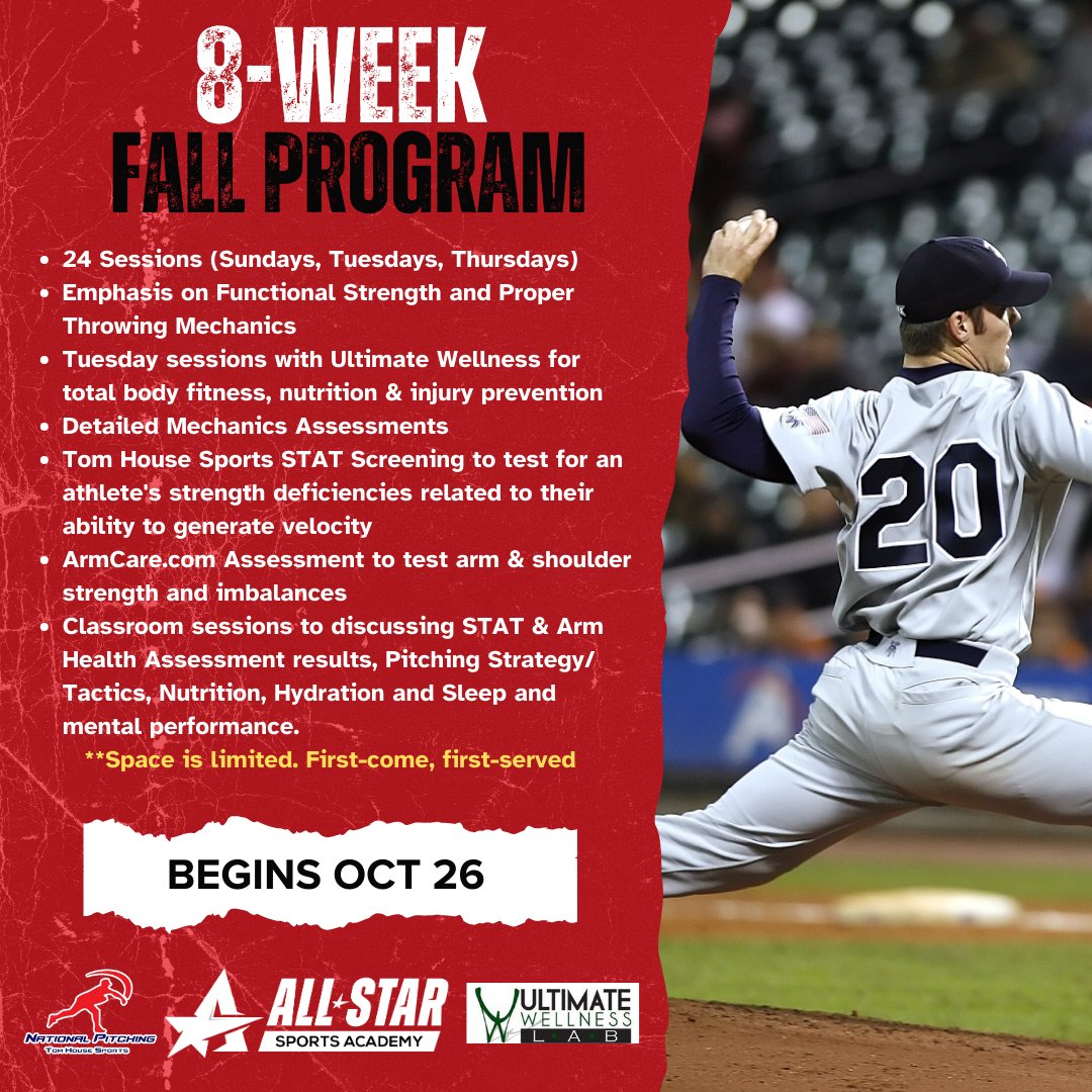 ja_pitching's tweet photo. The perfect program for Nov &amp; December to work on mechanics &amp; gain functional strength so you can re-charge from the 2025 season &amp; get a jump start on the 2026 season safely! Space is limited. 
Register: https://t.co/QPQVufwSdH @ultimatewellnesslab @npa_pitching https://t.co/LsVEnubRnX