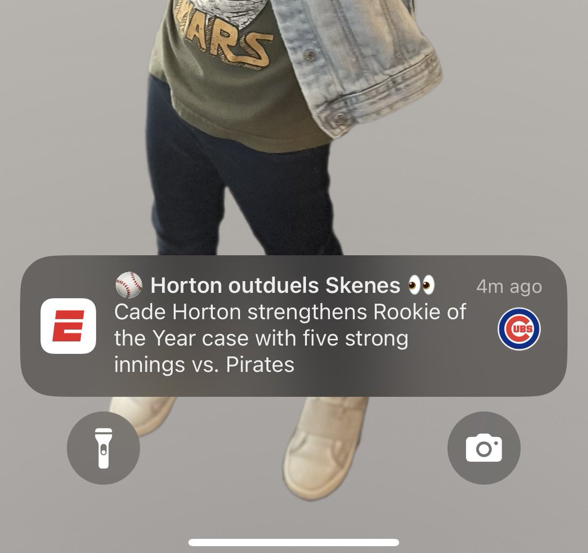 How freakin cool is this?!? One of the best <a href="/espn/">ESPN</a> push notifications I’ve ever gotten! <a href="/cadehorton14/">Cade Horton</a> keep being that dude. #CWCW #Nightmare #DimeDropper