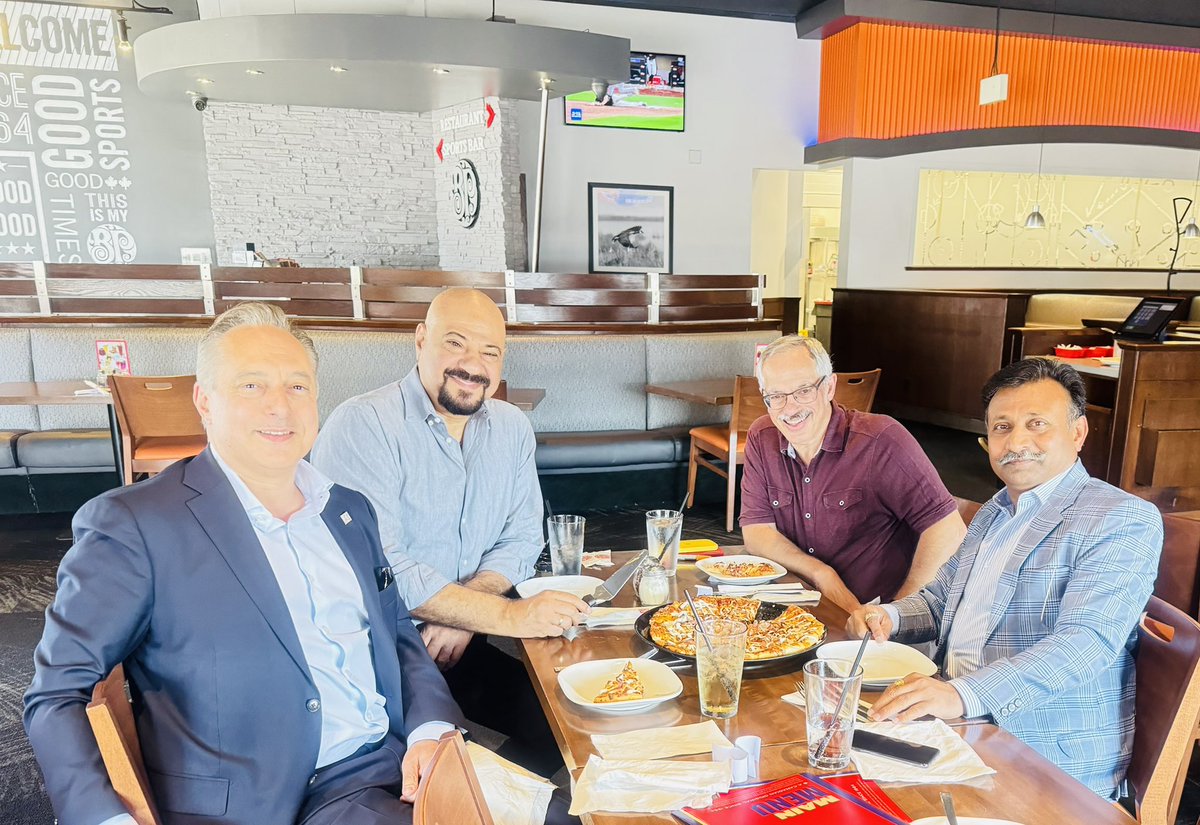 donrbpatel's tweet photo. great time catching up with Hon. @TonyclementCPC ,@RichardRupp &amp; @Mikael4ErinMils. 
We discussed Conservative politics and the current state of affairs in Canada—an engaging discussion on the challenges and opportunities facing our country today and Our Responsibilities ! https://t.co/eSZFqadP79