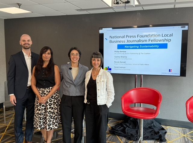 TheCoalition_DC's tweet image. We joined 35 future journalists this week to talk #smallbusiness #sustainability and #resiliency 💪. Big thanks to @NatPress for hosting the Local Business Journalism Fellowship and to @AmericanU for sharing your insights!