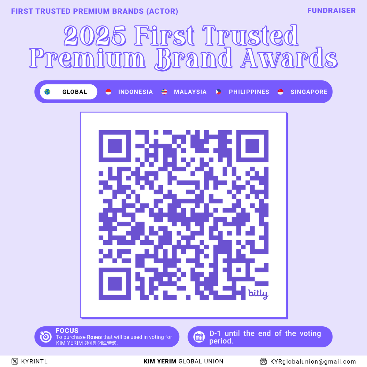 KIMYERIM_INTL's tweet photo. [FUNDRAISER] 2025 First Trusted Premium Brand Awards | First Trusted Premium Brands (Actor)

KIM YERIM Global Union, with country-based fans and fan bases, is working to raise funds to support KIM YERIM’s nomination at the “2025 First Trusted Premium Brand Awards.”

🎯 FOCUS: To purchase Roses that will be used in voting for KIM YERIM under the “Actor” category.
📆 D-1 until the voting period ends

🌹 https://t.co/YX8pkeq4S4

#YERI #예리 #KIMYERIM #김예림