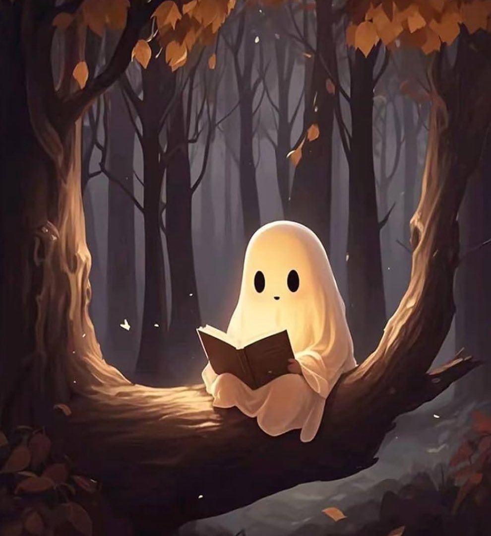 Monica_Wilcox's tweet image. Tiny ghosts reading is a vibe. 

#art-Hill Froeistung
#books #bookX #WritingCommunity