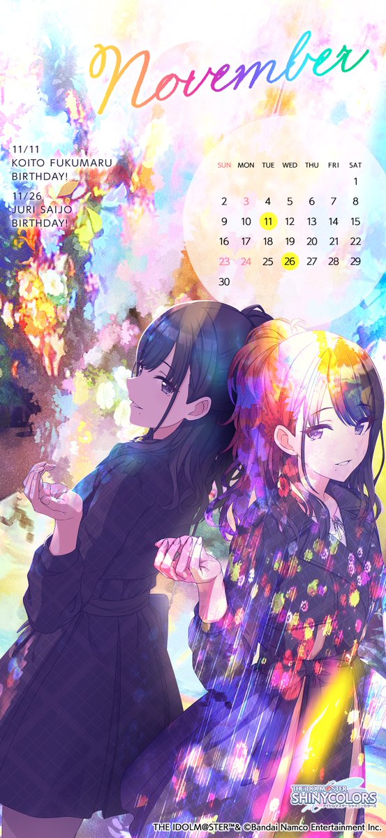 11月の #シャニマスカレンダー ＼ 11月は灯織さん、千雪さんの