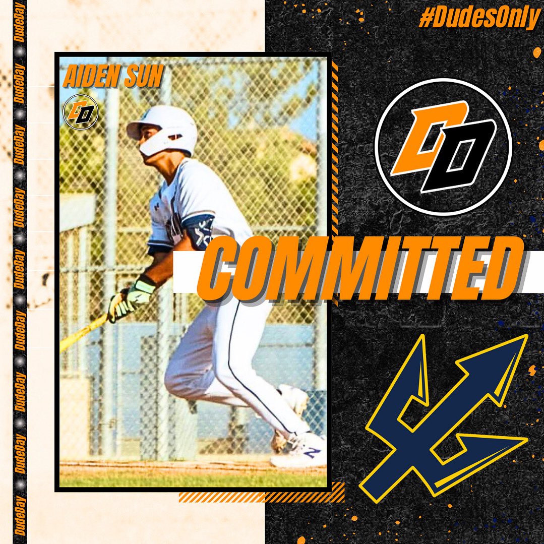 DudeDayBaseball's tweet photo. Congratulations to Aiden Sun ‘27 on his commitment to UCSD! 🔱 @AidenSun055 @UCSDbsb 

#DudesOnly | #GoTritons https://t.co/KtMH6F7x4U