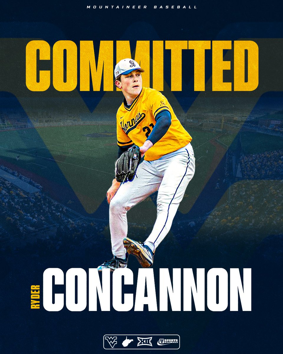 Michigan native Ryder Concannon, a 2027 right-handed pitcher, has committed to West Virginia. #WVU 

Details 👉 gowvu.us/zno