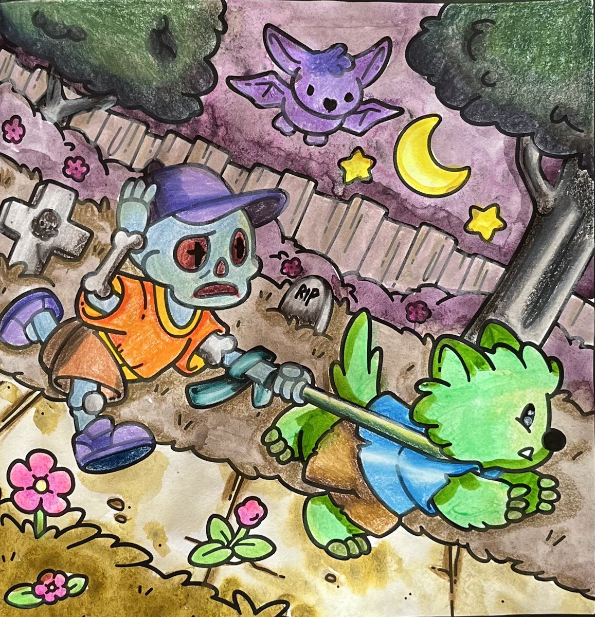 c_chan_nurie's tweet image. 完成⭐️
ホルベイン透明水彩ナイトフォールを下地にしました。
#大人の塗り絵 #spookylife