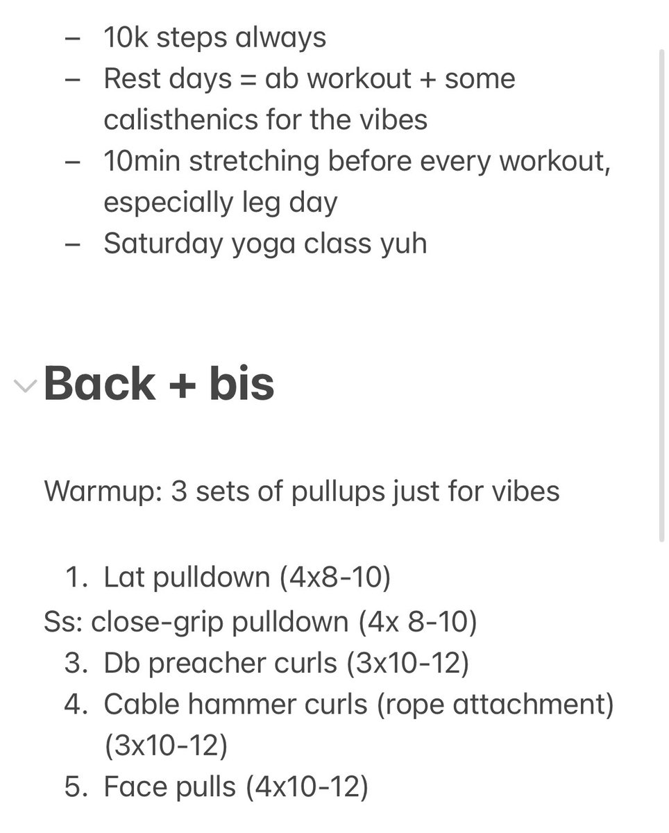 juniesbones's tweet photo. @puppyboycutsz this is the split i currently follow! lifting is so worth getting into, finding something that works for you that you can also consistently stick to is key ^^ https://t.co/dNGxKPPkyv