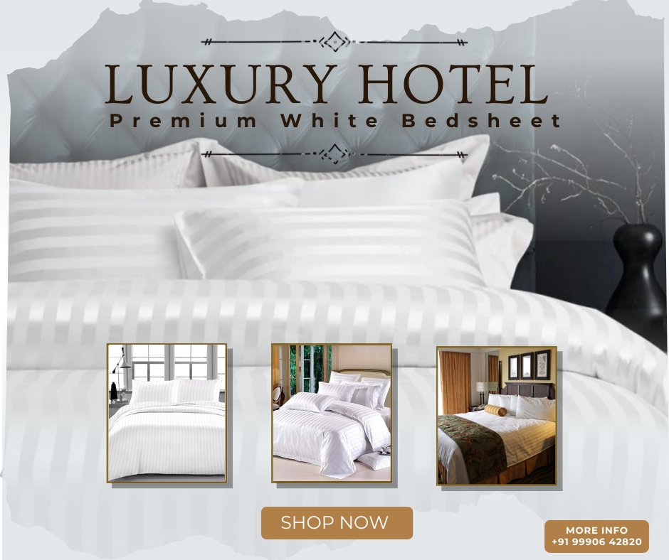 miestilodotin's tweet photo. ✨ Redefine Luxury. Redefine Comfort. ✨
👉 Shop now &amp; upgrade your hotel rooms with unmatched luxury: https://t.co/70FkgbAAxq
📞 +91 99906 42820
#LuxuryLinen #HotelBedsheets #HospitalityExcellence #Miestilo #PremiumComfort https://t.co/9LrZOnMhzZ