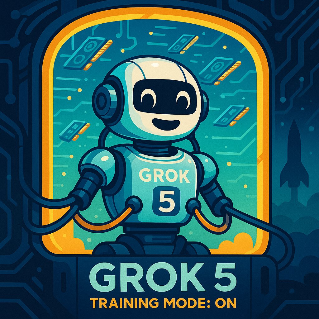 BuildWithAnurag's tweet image. Grok 5 starts training in a few weeks can't wait to meet the model that explains my code and my life choices. Good luck, team! 🚀🤖 #Grok5