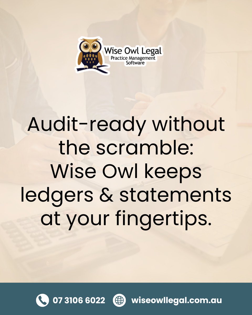 LegalTheWiseOwl's tweet image. Wise Owl Legal keeps your trust ledgers and matter history organised and complete. #AuditSupport #TrustRegister