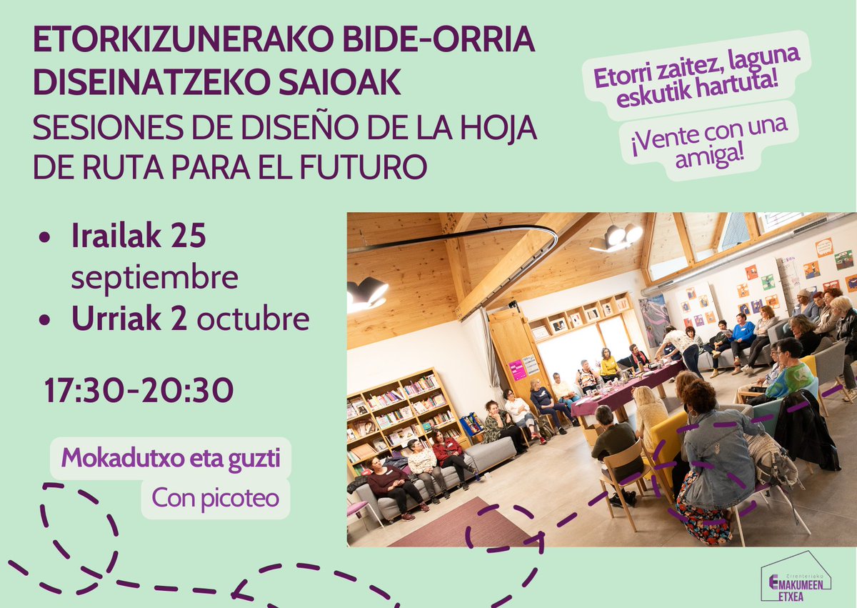 ‍Emakumeen Etxeak bi saio ireki antolatu ditu etorkizunerako bide-orria elkarrekin zehazteko‍ ow.ly/oLZt50WXV6x