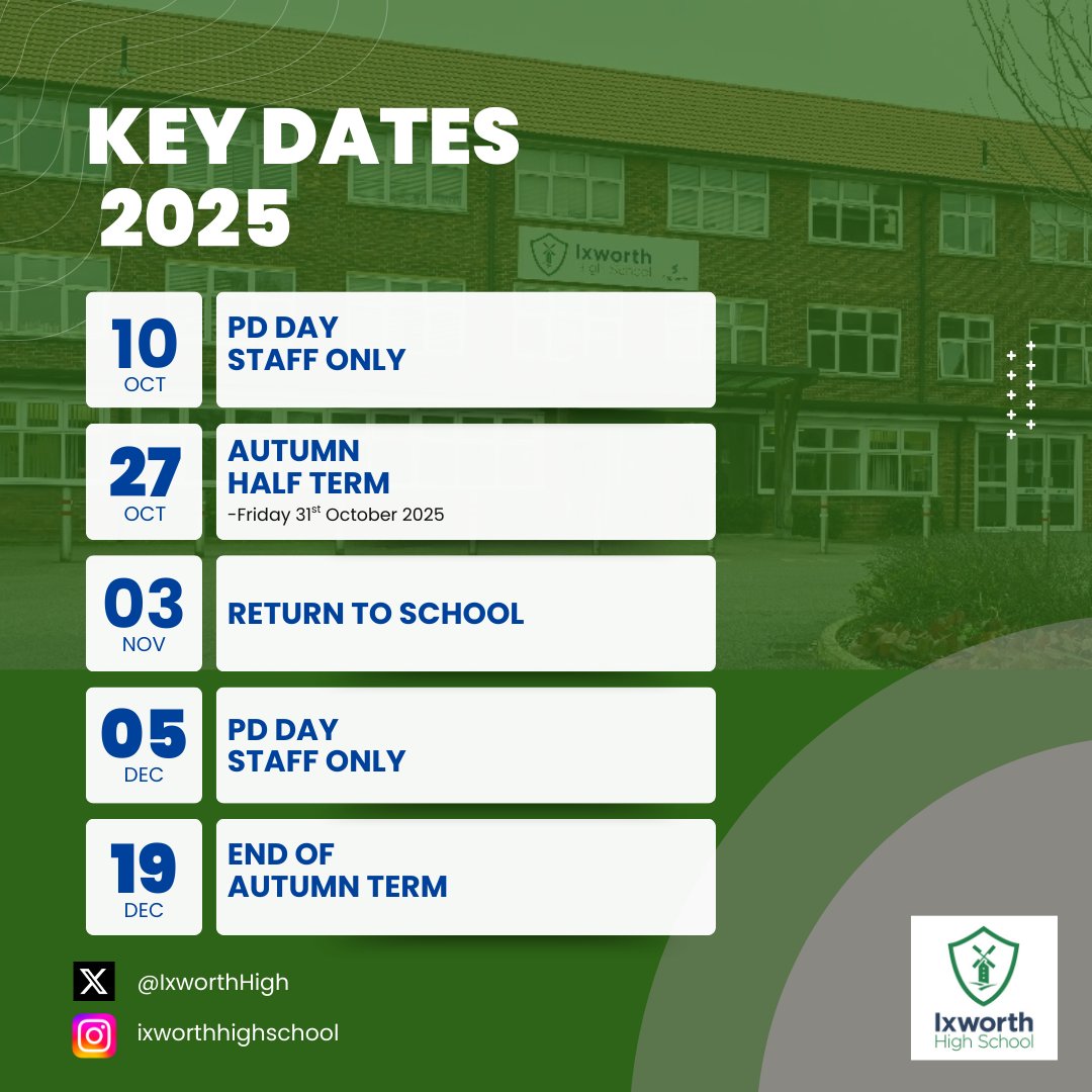 IxworthHigh's tweet photo. Key dates for Autumn term🎃🎅 https://t.co/XMrfvtMqO1