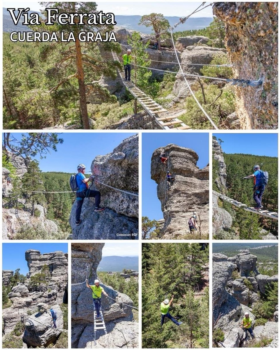 ¡La #VíaFerrata Cuerda La Graja es una de la vías ferratas más divertidas y espectaculares de #España!
Su duración  3 horas y media
Es de propiedad municipal (Duruelo de la Sierra), de uso restringido por lo hay que contactar con la empresa concesionaria
#Soria #Soriaestademoda