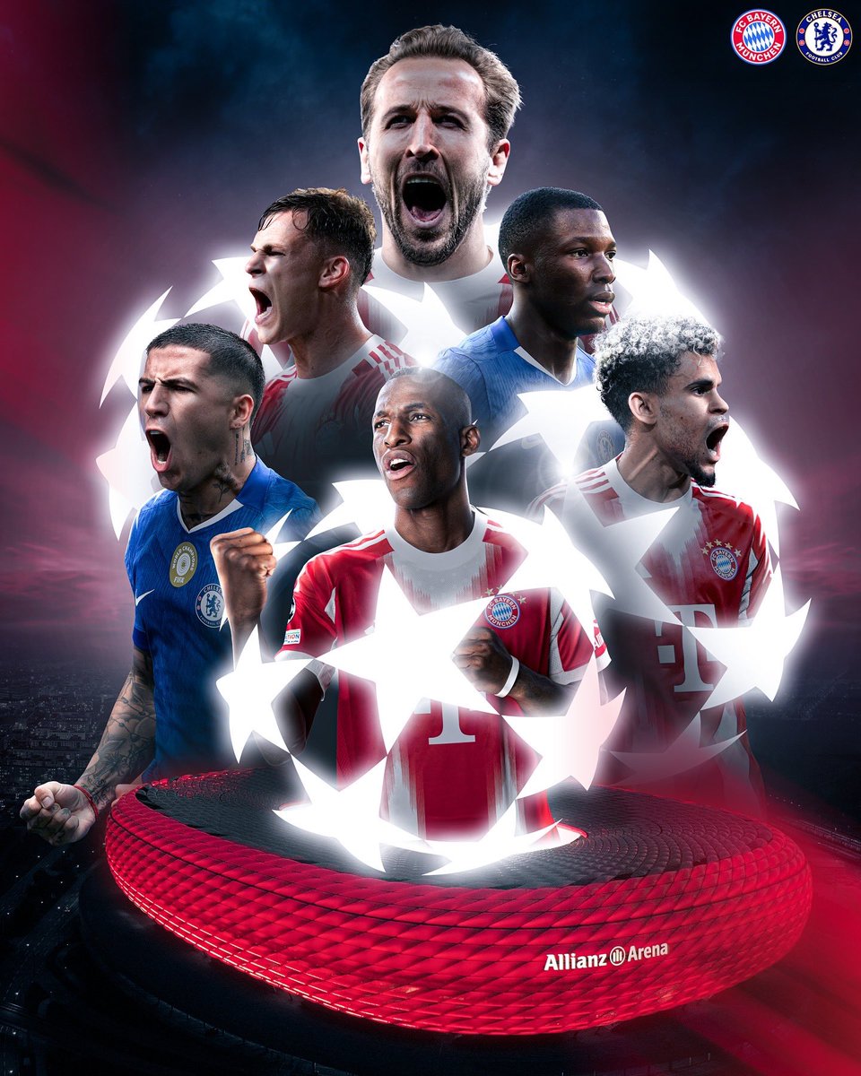 FC Bayern (@fcbayernen) on Twitter photo โญ๏ธ ๐๐๐๐ ๐ฃ๐๐ข๐ก๐ฆ ๐๐๐๐๐จ๐ ๐ ๐๐ง๐๐๐๐๐ฌ โญ๏ธ
Bring on the Blues! Are you ready? ๐ฅ
๐ Chelsea FC
๐ <a href="/ChampionsLeague/">UEFA Champions League</a>
โ๏ธ 21:00 CEST
๐๏ธ Allianz Arena
๐ฒ #FCBCHE โญ๏ธ ๐๐๐๐ ๐ฃ๐๐ข๐ก๐ฆ ๐๐๐๐๐จ๐ ๐ ๐๐ง๐๐๐๐๐ฌ โญ๏ธ
Bring on the Blues! Are you ready? ๐ฅ
๐ Chelsea FC
๐ <a href="/ChampionsLeague/">UEFA Champions League</a>
โ๏ธ 21:00 CEST
๐๏ธ Allianz Arena
๐ฒ #FCBCHE