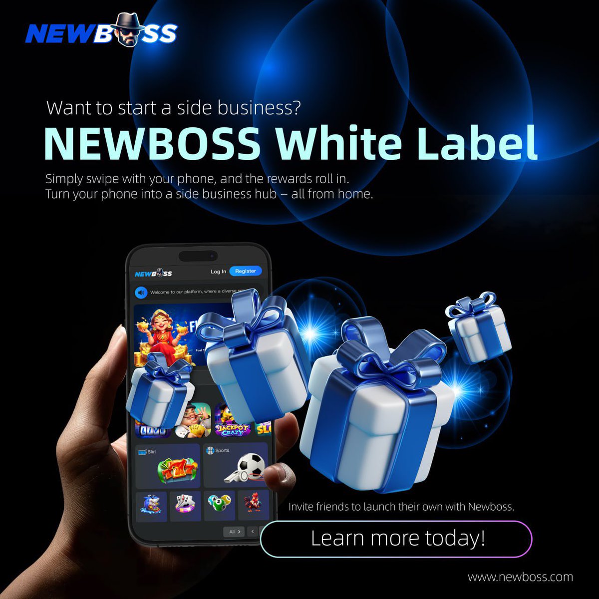 NEWBOSS999's tweet photo. NEWBOSS White Label

1️⃣ Sign up and get started easily
2️⃣ Grab your link in one click
3️⃣ Share and earn instantly
4️⃣ Transparent affiliate earnings, instant payouts from referrals

🌐 Official Website → https://t.co/gEsCj7IN5d
📱 Success Hotline → @Newbossgaming_Bot https://t.co/NiHqAAVnHu