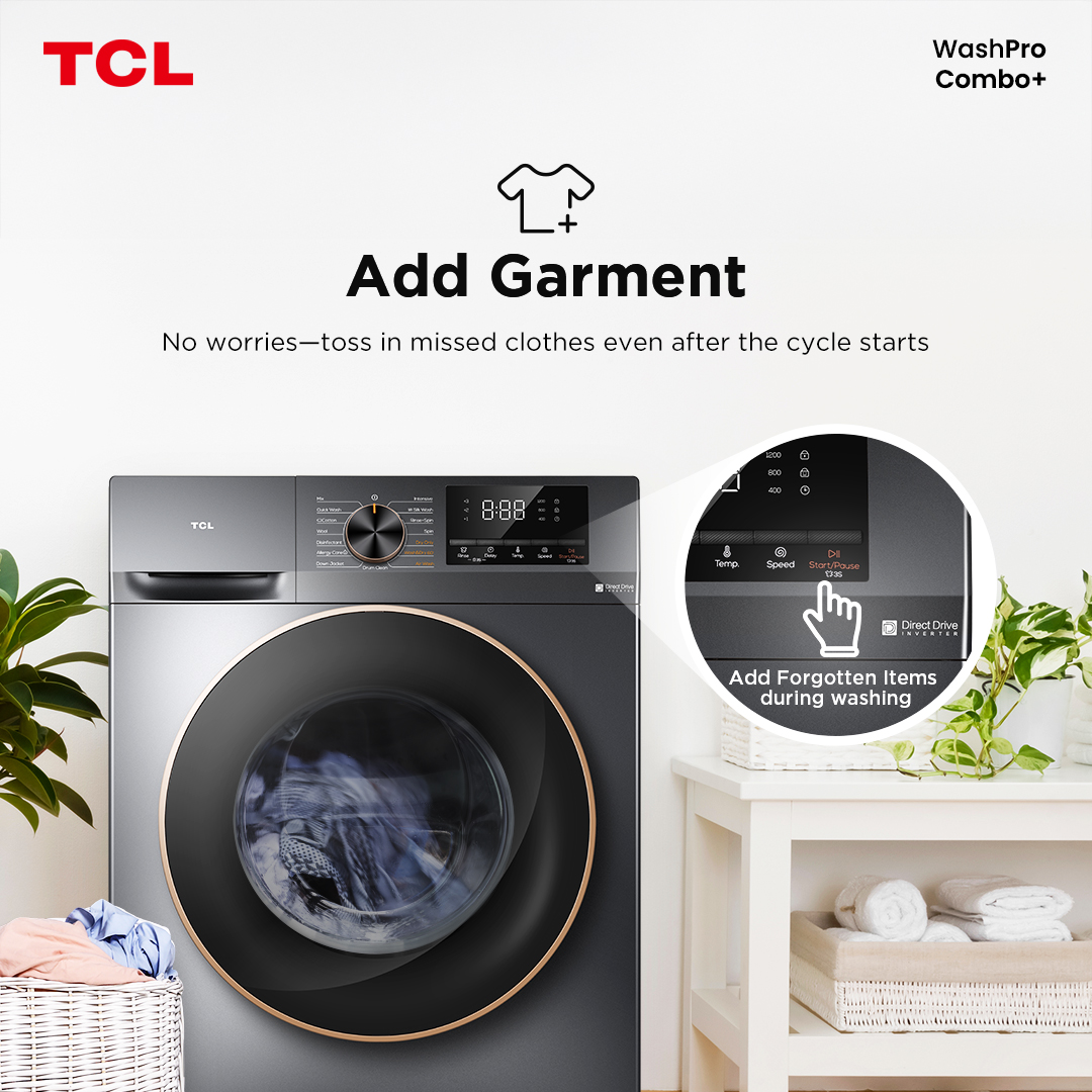 TCLPH's tweet image. Life’s little misses don’t have to wait for the next load. With the C20 Washing Machine’s Add Garment feature, you can quickly include forgotten items. Smarter washing means cleaner clothes and fewer worries.

#TCLC20 #TCLWashPro #TCLComboPlus #TCLInspireGreatness #TCLPhilippines
