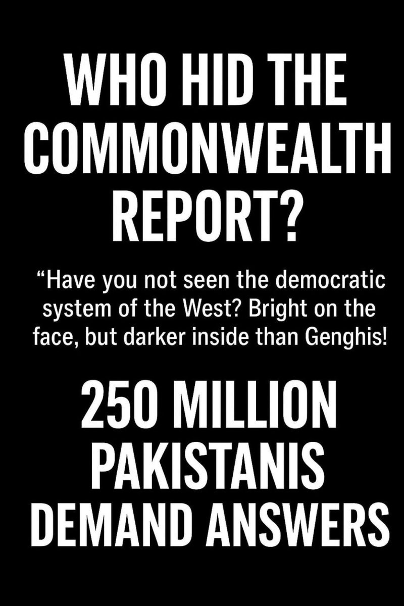 ALISAJJAD_'s tweet photo. @elonmusk 250 million Pakistanis demand that the full Commonwealth report be published and that it be explained on what basis they suppressed the report for so long?
And have the champions of democracy taken any action against them yet or will they ever?
#Commonwealth
#commonwealthreport https://t.co/276xHgnqmx