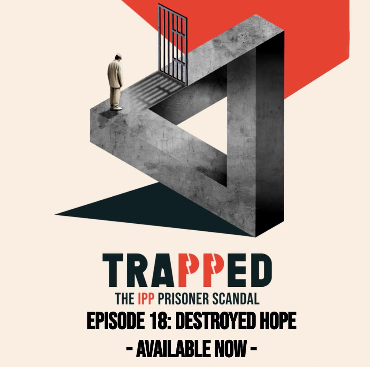 NEW 🎧 Trapped Ep 18: Destroyed Hope 

🗣️ Victoria served 12 years on a three-year tariff and faces repeated recalls for minor breaches. #IPPScandal 

➕ With Adrian Usher <a href="/PPOmbudsman/">Prisons and Probation Ombudsman</a> Andrea Coomber <a href="/TheHowardLeague/">The Howard League</a> &amp; Felicity Gerry KC <a href="/felicitygerry/">Dr Felicity Gerry KC</a> 

🔗 podfollow.com/1689277181