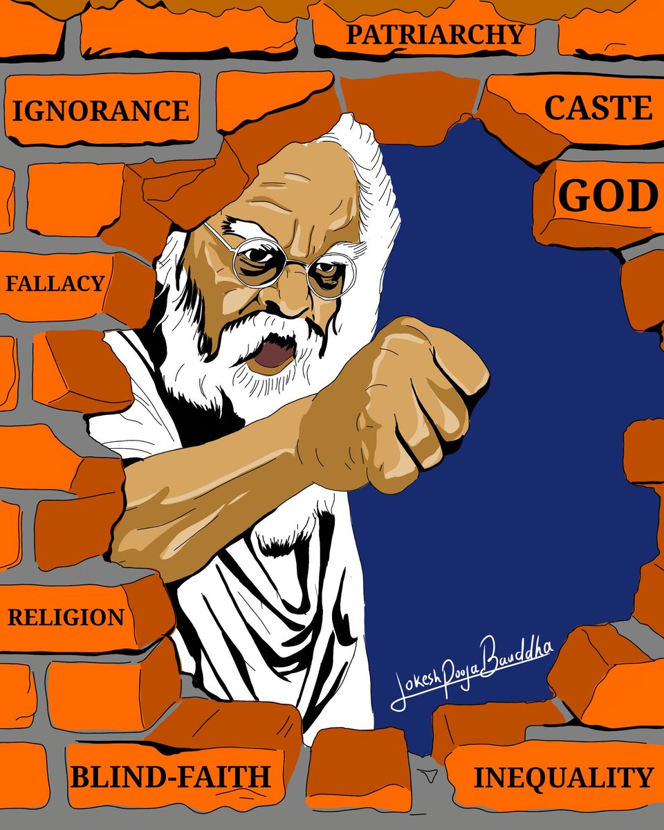 LOKESH POOJA BAUDDH (Artist) (@lokesh_pooja05) on Twitter photo When the people of India were Imprisoned within the walls built of Blind-faith, patriarchy, caste, religion, and inequality, it was #Periyar alone who dared to demolish them.
#periyarbirthday 
#Periyar147 
#KalaSeKranti When the people of India were Imprisoned within the walls built of Blind-faith, patriarchy, caste, religion, and inequality, it was #Periyar alone who dared to demolish them.
#periyarbirthday 
#Periyar147 
#KalaSeKranti