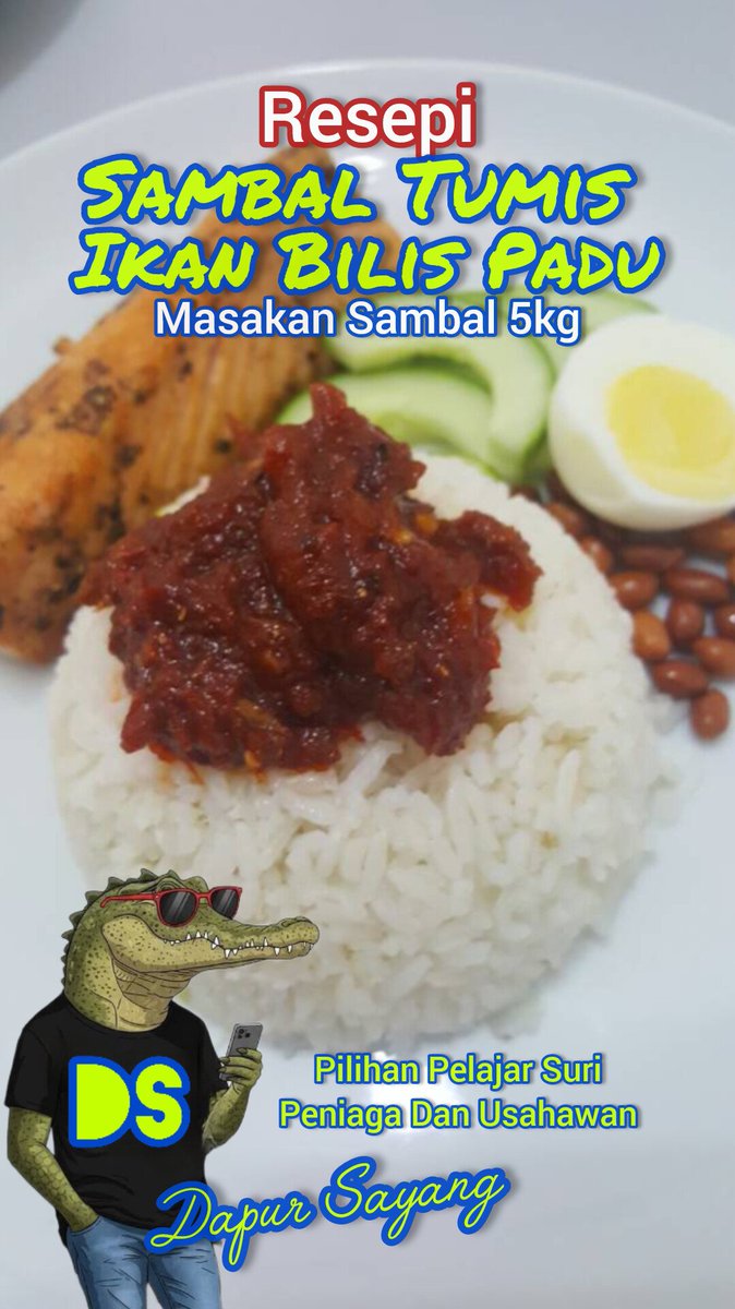 CedokArts's tweet image. DS kalau sambal tumis bilis nasi lemak mesti nak yg sedap dan padu,pilihan pelanggan pastinya sambal tumis DS, Dapatkan Resepi Sambal Tumis Bilis 5kg , InshaAllah pasti berbaloi dan puas hati siapa yg memilikinya Sila QR RM30 &amp;amp; DM Tq #ds #resepi #sambaltumis