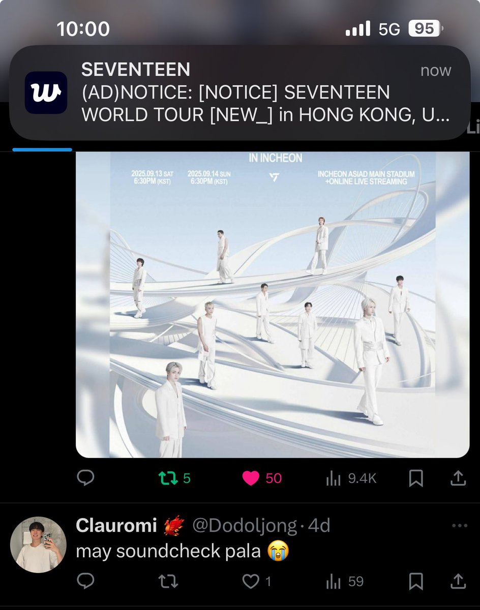 Kinabahan ako sa notiff kala ko announcement na ng ibang Asia Tour 🫠
