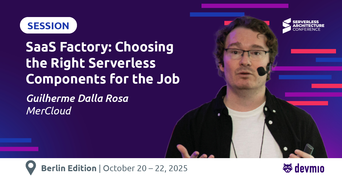 serverlesscon's tweet image. How do you pick the right AWS building blocks to power a modern, multi-tenant SaaS platform?
Join Guilherme Dalla Rosa at Serverless Architecture Conference Berlin to find out the answer.
🔗 serverless-architecture.io/serverless-dev…
#Serverless #SaaS #AWS #CloudNative