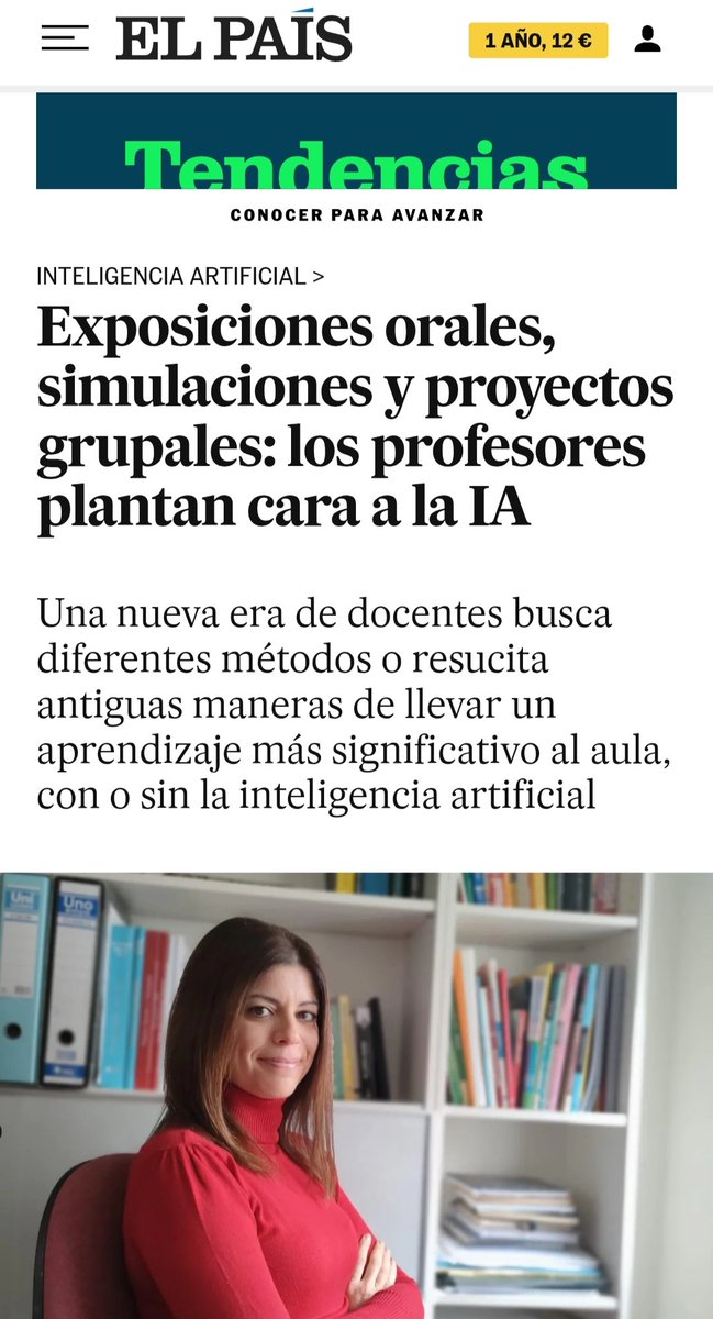 mallemar's tweet image. Diferentes docentes de distintas etapas educativas hablamos aquí acerca de la IA y la educación.
Gracias por recoger el trabajo que estamos haciendo con los futuros docentes.
elpais.com/proyecto-tende…