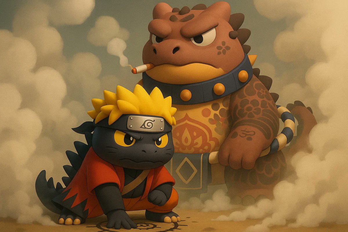 Gm everyone🤝   

Another day, another <a href="/KaijuKingz/">KaijuKingz</a> post🫡
Today Special Edition:
Kaiju X Naruto Sage Mode summoning
x.com/RoninTheKaiju/…