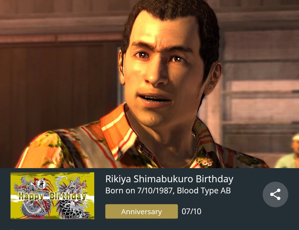 jack840A's tweet photo. Sad Yakuza fact: Rikiya was born on July 10 1987. He would have been 38 years old today (which means he was only 22 years old during 3, damn....) https://t.co/JzB3pgHcpK
