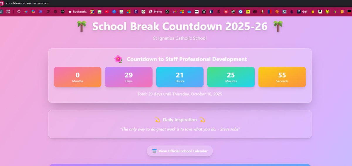 MrAdamMasters's tweet image. Built countdown.adammasters.com 

A simple tool to track days till your next break, trip, or goal.

In schools, does a countdown mean you don’t love the job or that you do enough to protect your energy?

Where do you stand? 👀
#edtech #teacherlife #wellbeing