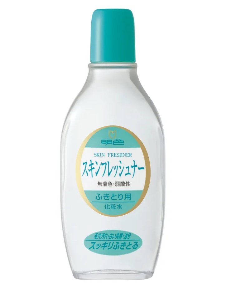 明色さんのスキンフレッシュナーには本当にお世話になってる。体調悪くて起き上がれない時に、洗顔の代わりにコレ使っておけば何とかなる。拭き取り化粧水だけど潤いもあって、しかも安い！母を思い出す香りも大好き☺️