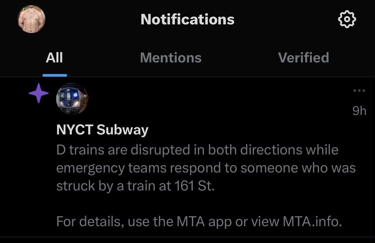 getting a suggested tweet for the D train on my alt is soooooooo