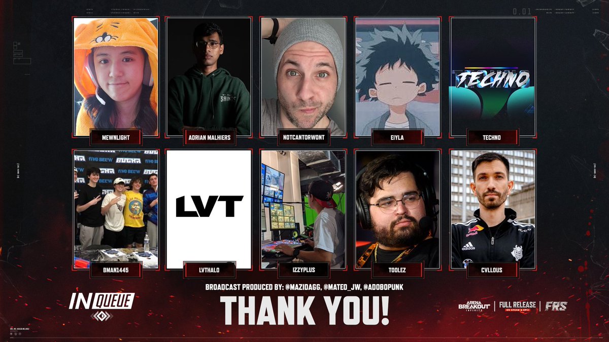 A huge thanks to our broadcast crew for Arena Breakout Infinite: FULL RELEASE SHOWDOWN!