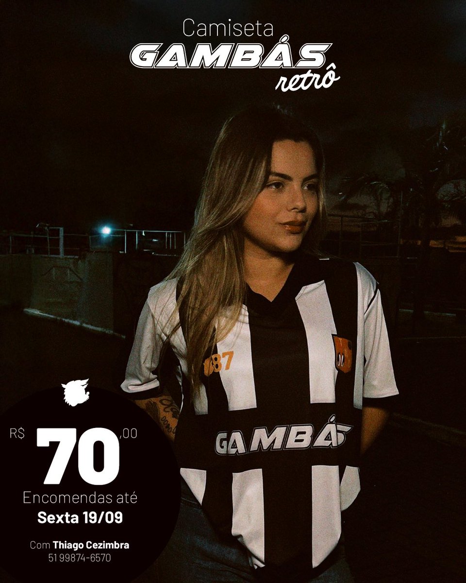 Camiseta Retrô Gambá! 🖤🦨✨

Encomendas com: 
<a href="/Thiagocezimbraa/">Thiago Cezimbra</a> - (51) 99874-6570

A sua camiseta só será confirmada mediante pagamento.

No Pix ou Cartão parcelado (com taxas)

Prazo das encomendas: 19/09/2025