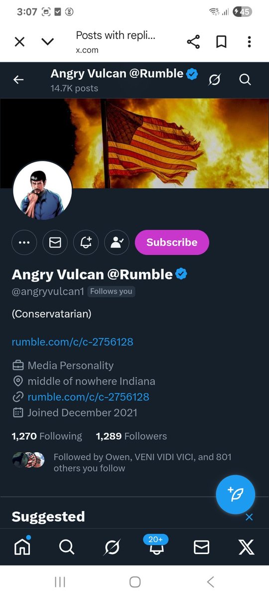 KJW (@hawkesbay69) on Twitter photo Here's a new follow that FB ,check them out
<a href="/angryvulcan1/">Angry Vulcan @Rumble</a> 
F&R
๐ช๐ซถ๐๐ช๐ฅ๐ฏ๐บ๐ธ Here's a new follow that FB ,check them out
<a href="/angryvulcan1/">Angry Vulcan @Rumble</a> 
F&R
๐ช๐ซถ๐๐ช๐ฅ๐ฏ๐บ๐ธ