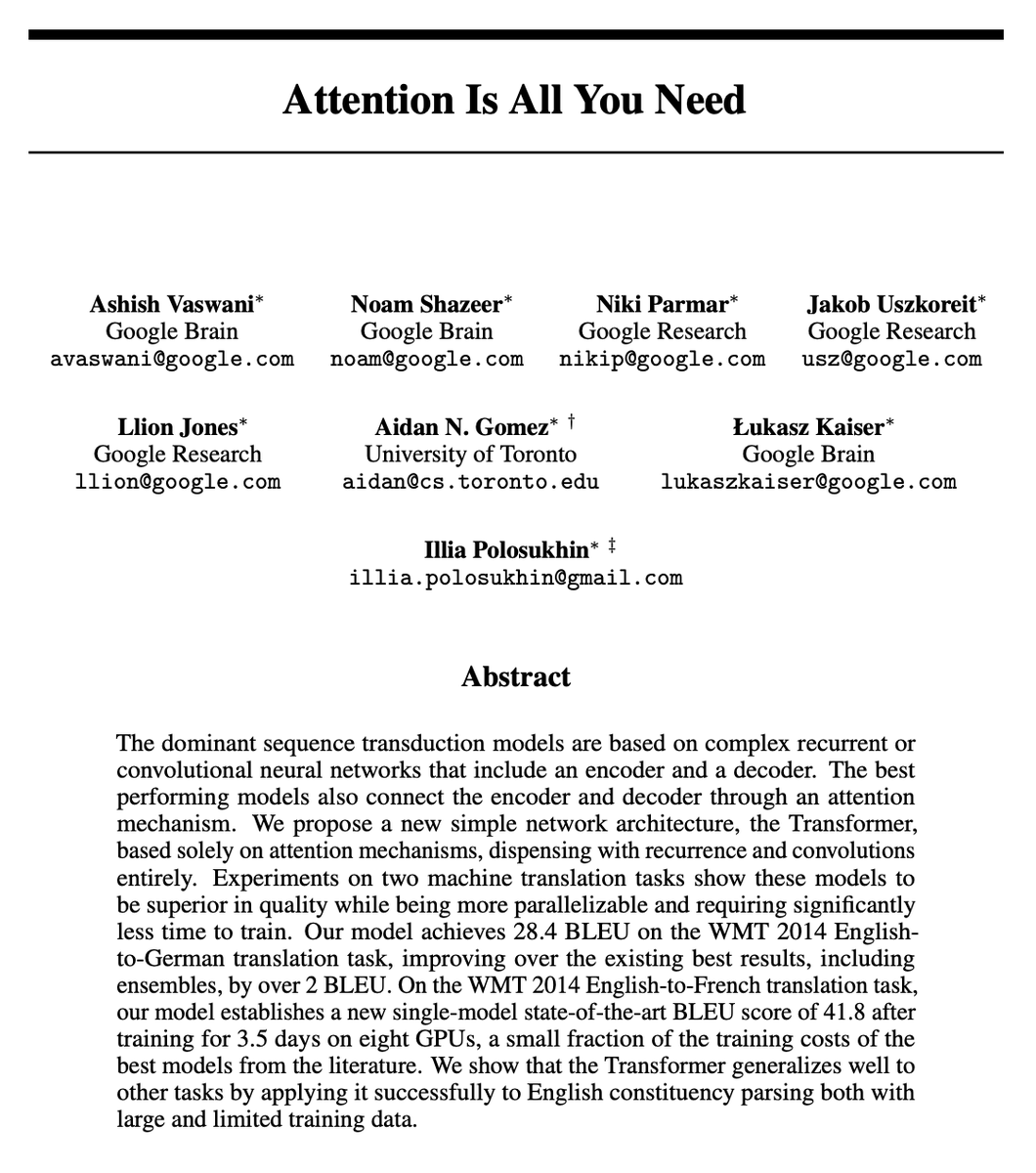 willccbb's tweet image. I just read this new paper from Google and I’m absolutely buzzing 🤯
The core idea is almost offensively simple: ditch recurrence and convolutions, and use only attention. That’s it. And somehow…it unlocks a whole new regime of performance, scale, and simplicity.
Here’s what…