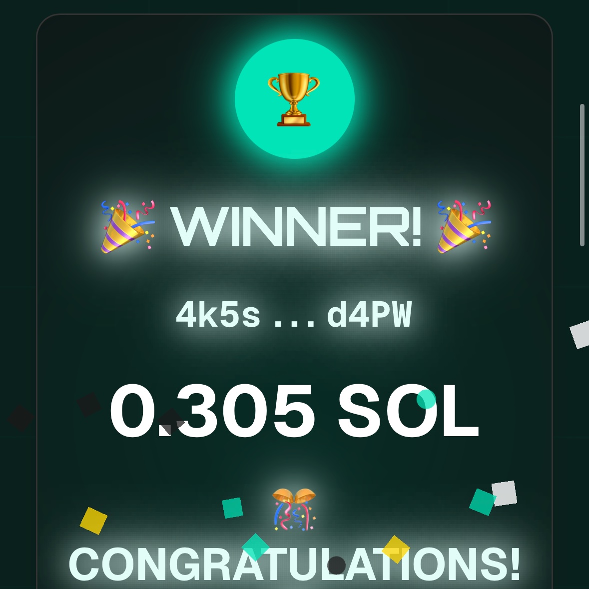 Next winner🎊🏆

solscan.io/tx/5TeAZgi6Ret…