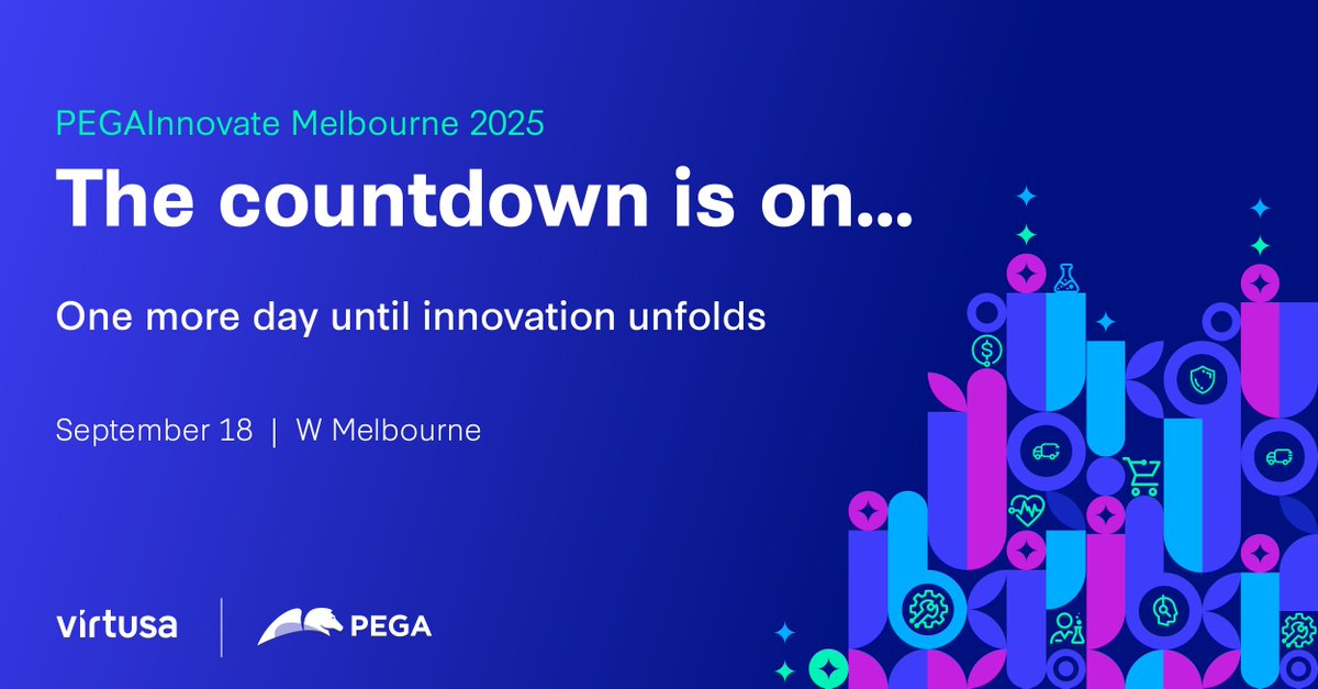 VirtusaCorp's tweet image. 1 more day until #PEGAInnovate Melbourne kicks off. Join Virtusa at the W Melbourne to unlock AI-powered enterprise transformation. Let’s connect and transform with AI + Pega together: splr.io/6015slgLH
#EngineeringFirst #DigitalInnovation #AIEnterprise