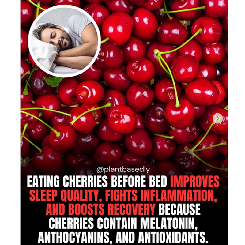 Tart cherry juice can improve sleep because its cyanidin content blocks enzyme IDO, preserving tryptophan, which is a precursor to sleep-inducing serotonin &amp; melatonin🍒

Studies show those who consume cherry juice experienced increased sleep time &amp; efficiency compared to placebo