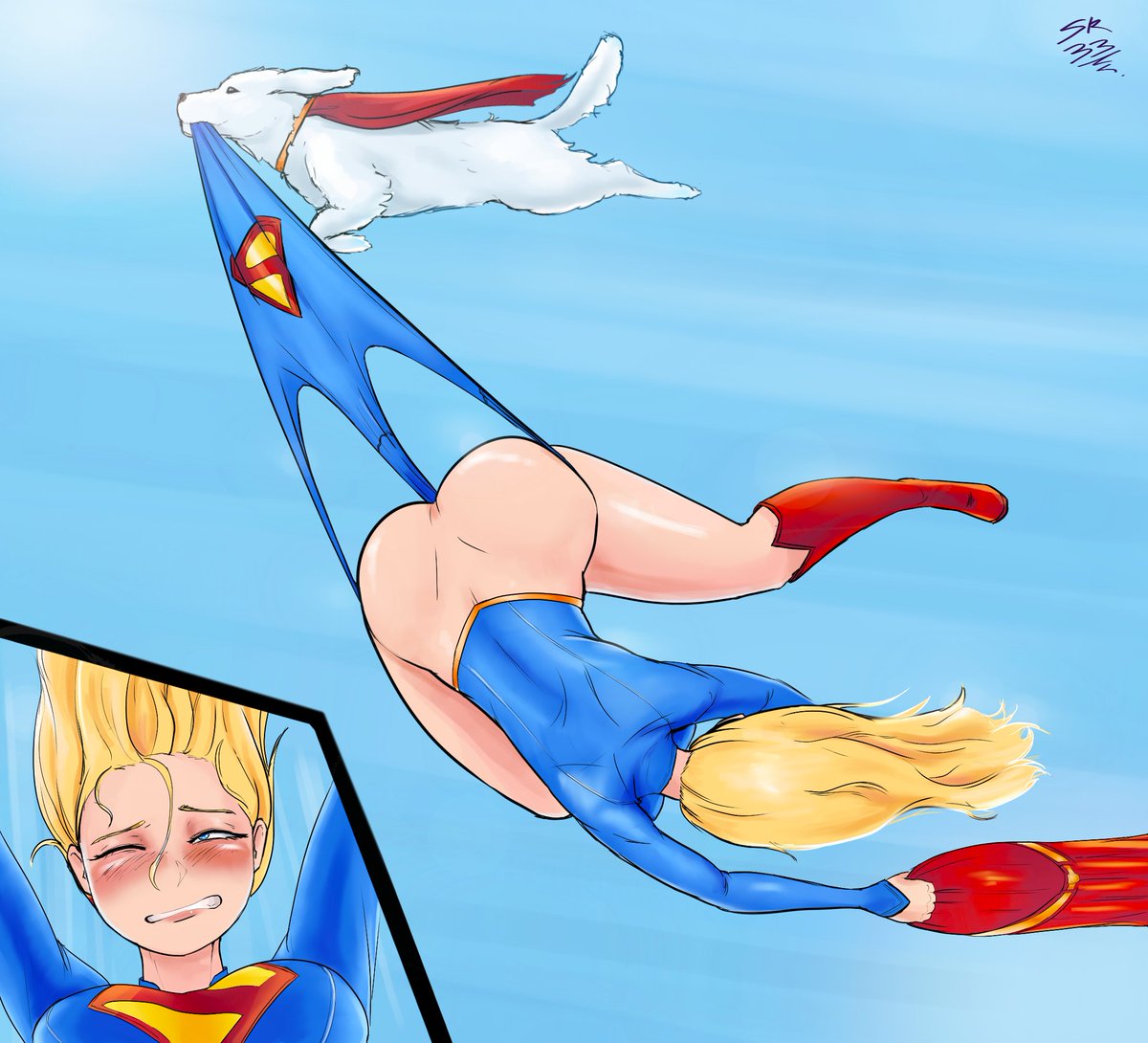 China33nsfw's tweet photo. Si Kripto tira de la capa de Superman ¿De donde tirara a Supergirl?

#wedgie #superman #Supergirl #Hangingwedgie #girlwedgie #wedgiegirl #calzonchino https://t.co/KiMnoo1HYp