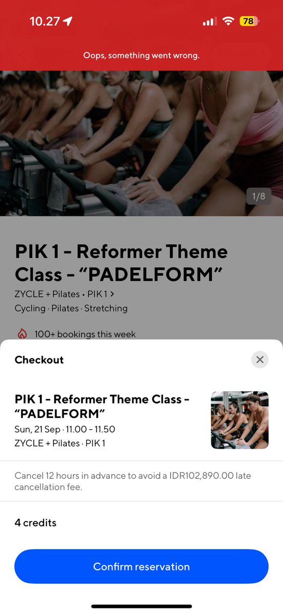megflurryyy's tweet photo. @classpass i can't reserve a class from classpass , it's already 8 days https://t.co/lhVE4A9U6e