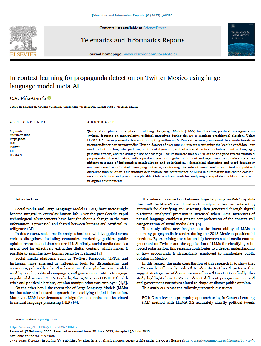 Twitter(𝕏) fue usado como máquina de propaganda desde 2018.

Detectamos campañas coordinadas con mensajes repetitivos, y ataques que sembraron la división que aún vivimos.

La Inteligencia Artificial hoy expone lo que antes ellos negaba.
👇
bit.ly/415i7tZ