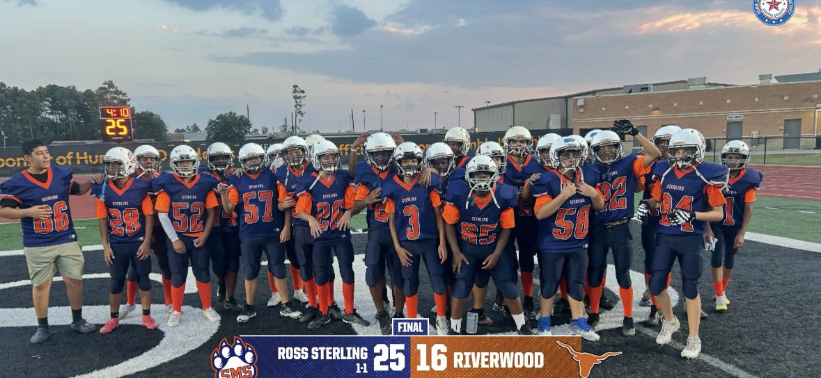 Great night to be a Bearcat! Both teams get a win with the A team throwing up a donut on the board! Great job 8th grade! Next up…Lake Houston <a href="/HumbleISD_SMS/">Ross Sterling MS</a> <a href="/HumbleISD_Ath/">Humble ISD Athletics</a> <a href="/FootballHumble/">Humble Wildcats FB</a>